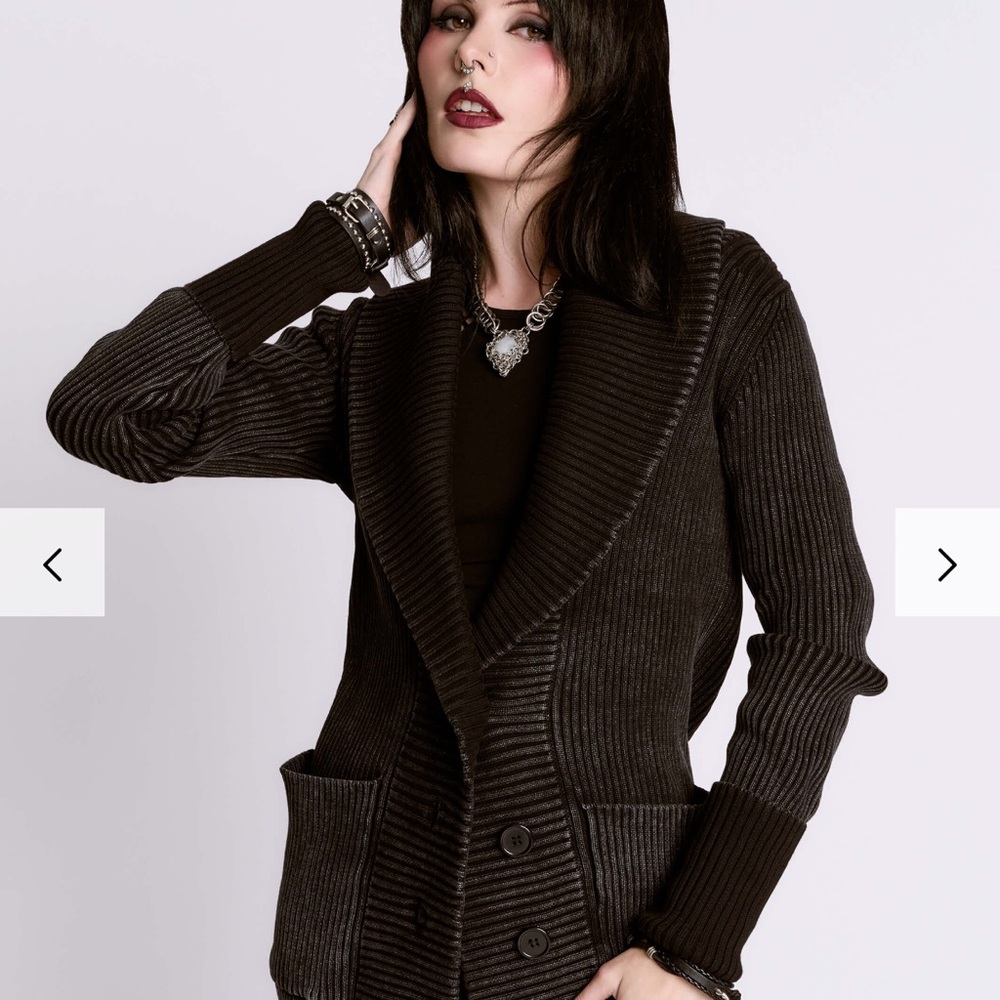 Midnight Hour Distressed Rib Cardigan
